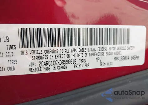 2013 Chrysler Town & Country Touring-L from USA, damaged, VIN 2C4RC1CGXDR596016